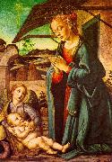 BOTTICINI, Francesco The Madonna Adoring the Child Jesus painting